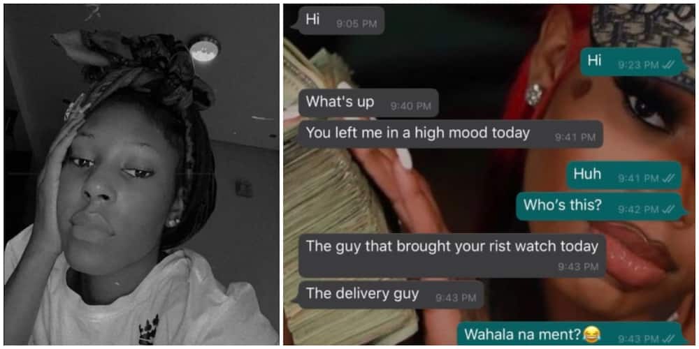Reactions as Nigerian lady shares screenshot of message a delivery guy sent to her