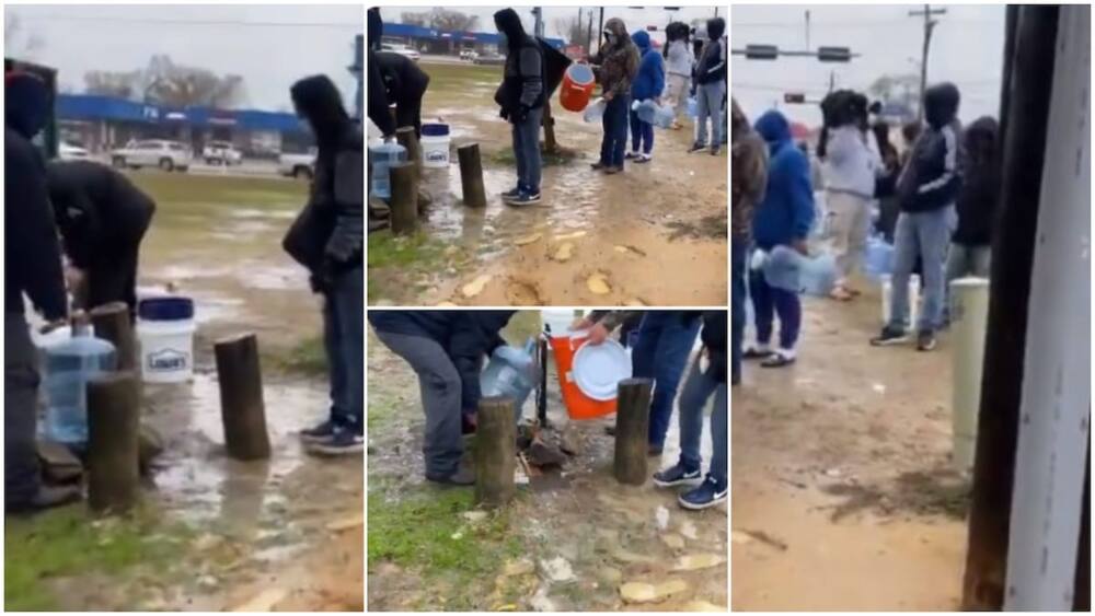 Americans queue to fetch water from borehole in viral video amid power outage, Nigerians react