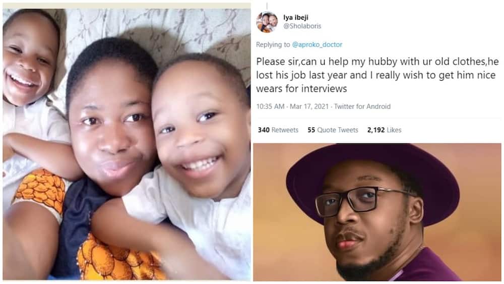 Wife Goes on Twitter to Beg for Clothes that Unemployed Husband Can Wear, People Surprise her with Gifts