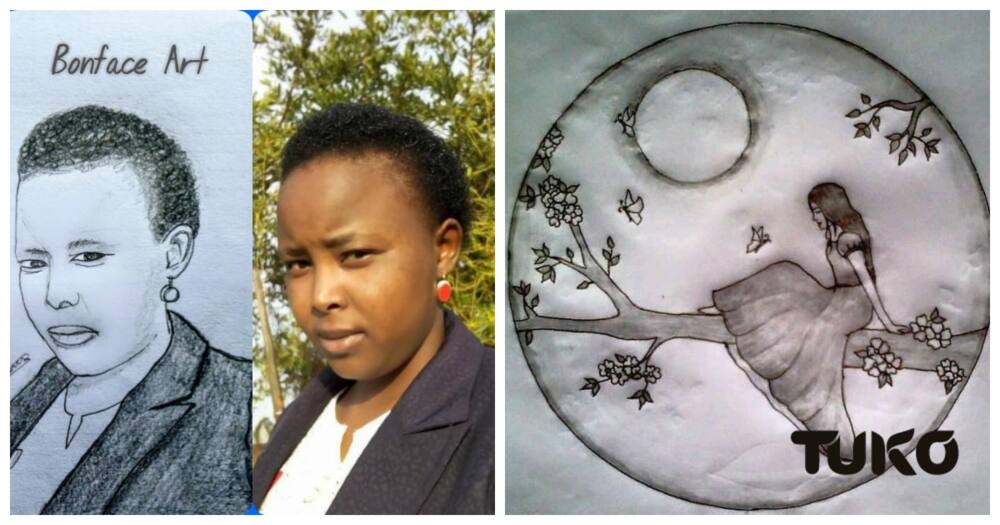 21-year-old artist saves ksh 500 weekly to raise funds for higher education.