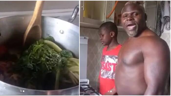Ugali Man Shows Off Son's Cooking Skills, Says He Can Prepare Different Meals: "Yeye Anatosha"