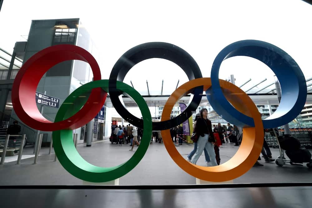 Olympic rings on display at Paris' Orly airport - but fewer visitors to the Games are renting privately-owned apartments than expected