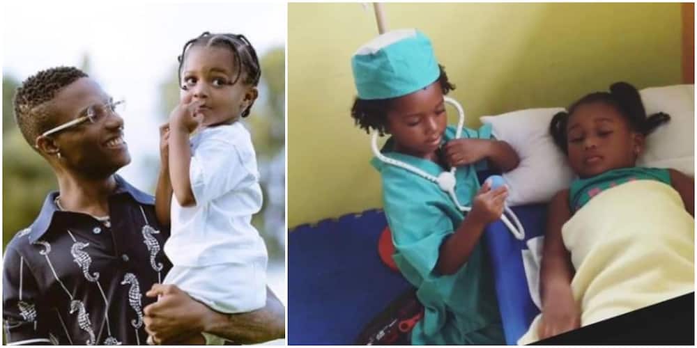 Singer Wizkid’s Son Zion Looking Cute in Doctor Costume as He Attends to ‘Patient’