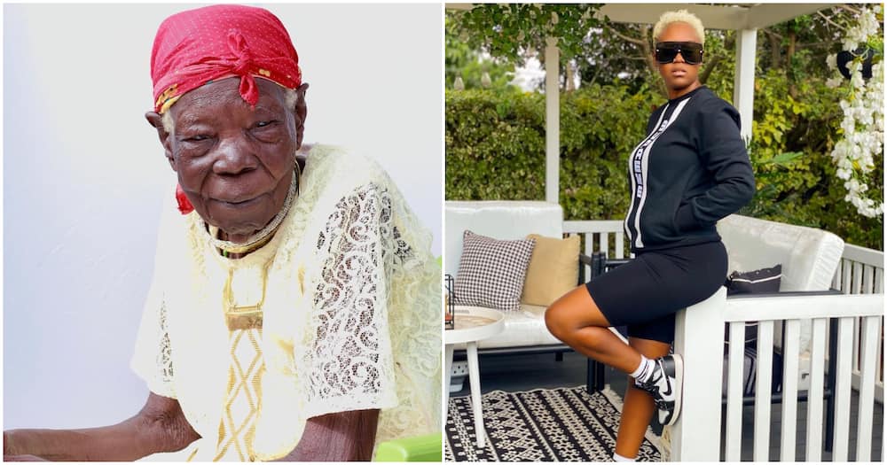 Nana Owiti (r) mourns loss of great grandma, Wavinya (l).