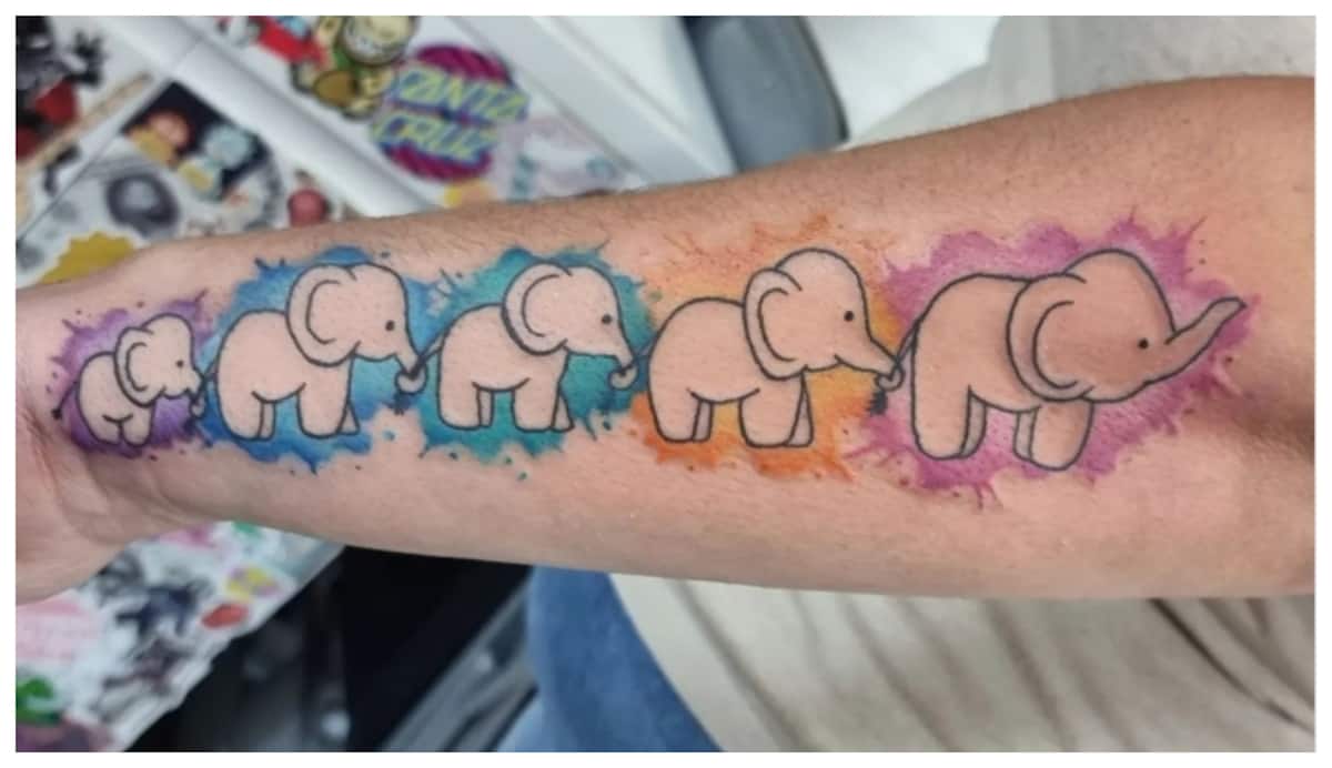 Colorful Elephant Tattoo Designs