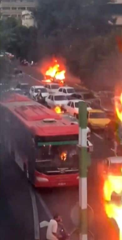 Clashes between Iranian protesters and security forces have flared for 16 nights in a row. This grab from an online video made available on the ESN platform on September 20, 2022 shows the scene of protests in the city of Rashat