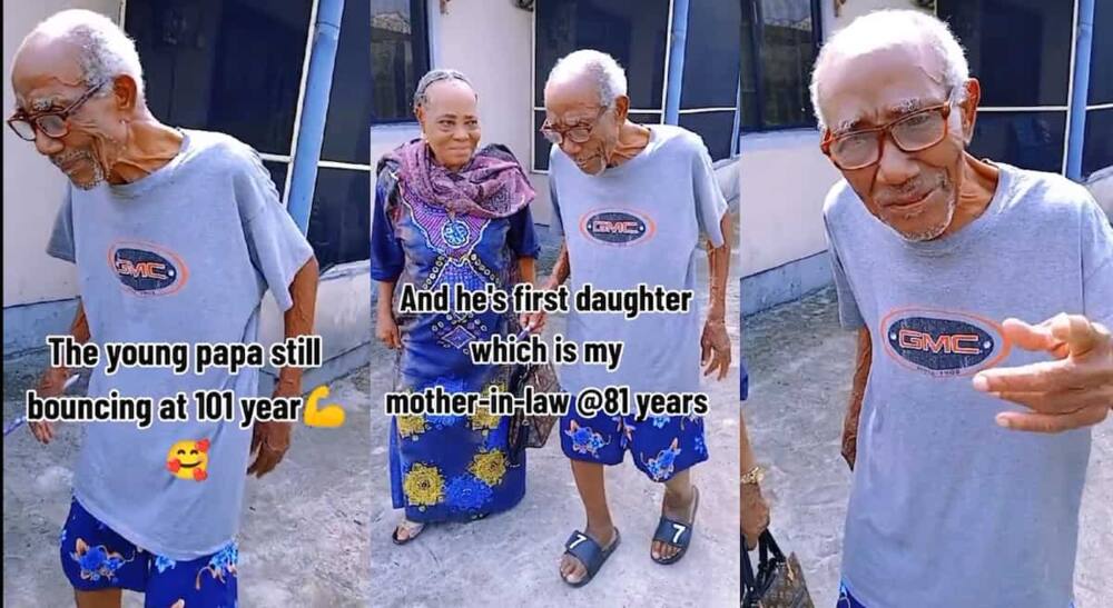 Photos of a 101-year-old man and his 81-year-old daughter.