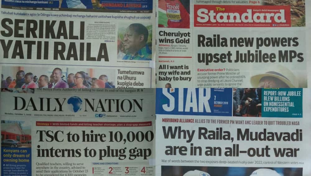 Kenyan newspapers review for October 7: Dredging works on despite stop orders by Raila Odinga