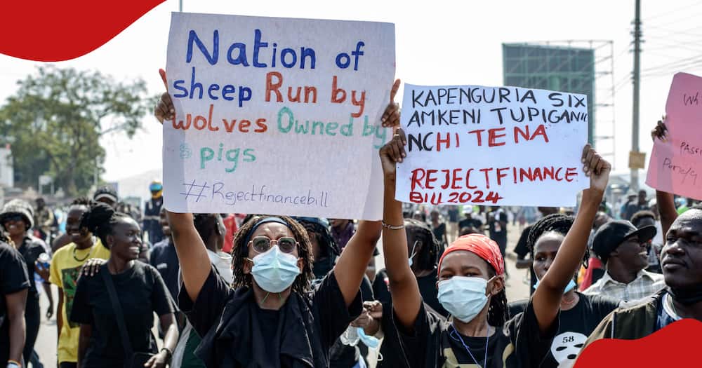 Gen Z protesters on the streets of Nairobi