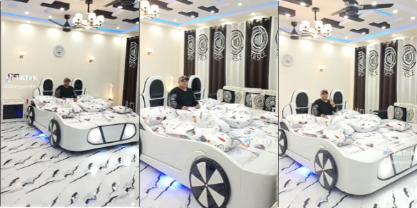 “Bugatti bed”: Man shows off his mobile bed, drives it around his bedroom in viral video