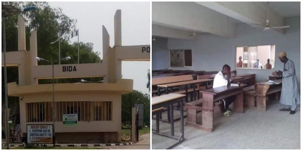 Nigerian lecturer ignores low class turnout as he teaches only one student in class, social media reacts to viral photo
