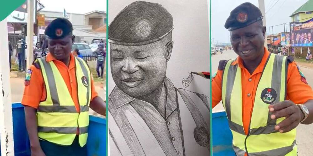 Un policía está contento con un artista callejero que lo dibuja a lápiz: “Pensé que era para ricos”
