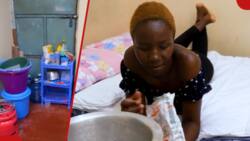 Kenyan Lady Showcases Her Single Room, Says She Cooks While Lying on Mattress