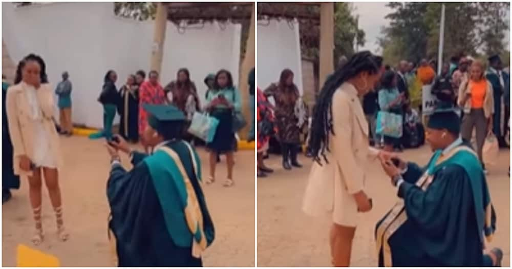 Romantic KCA University Graduand Crowns Graduation Event with Proposal