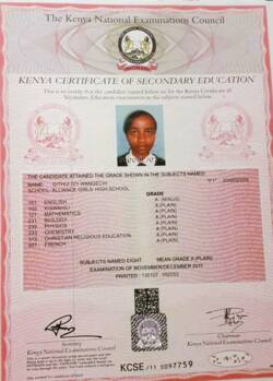 Late Ivy Wangechi's KCSE results show she was straight A student - Tuko ...