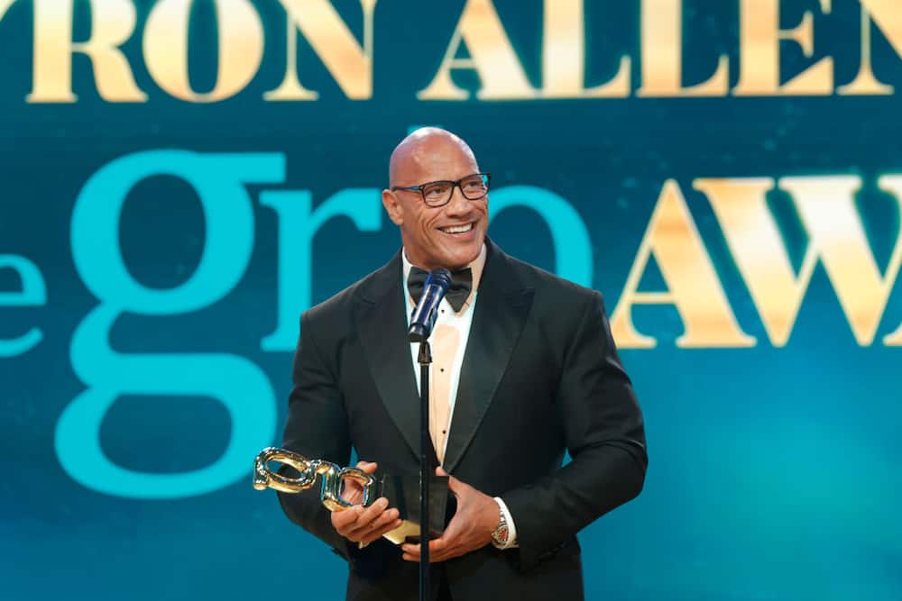 Dwayne Johnson accepts the Inspirational Icon Award