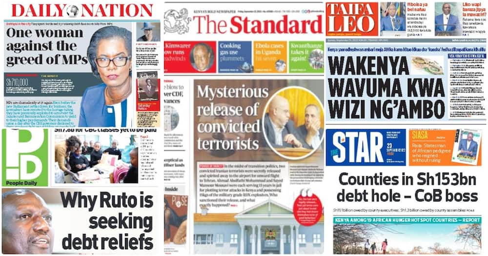 Kenyan newspapers for Sep 23.