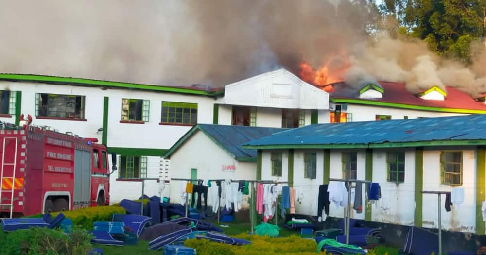 Kakamega High School on fire.