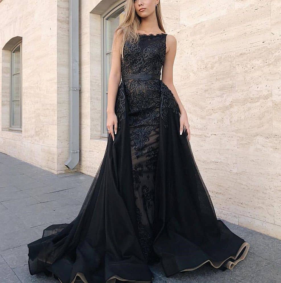 Lace gown with train