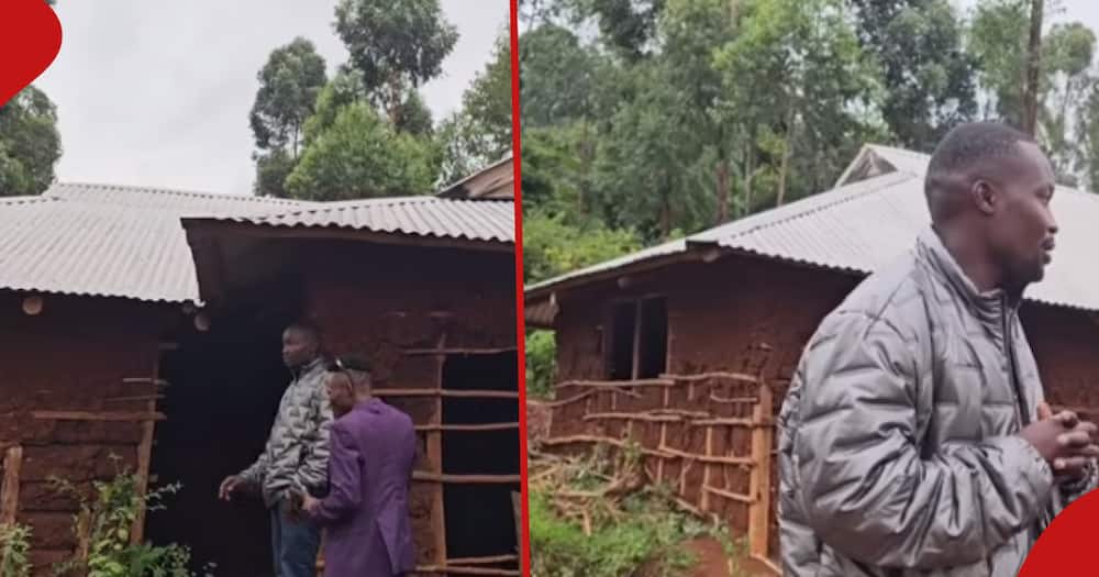 The Kisii man visiting the mud-walled home.