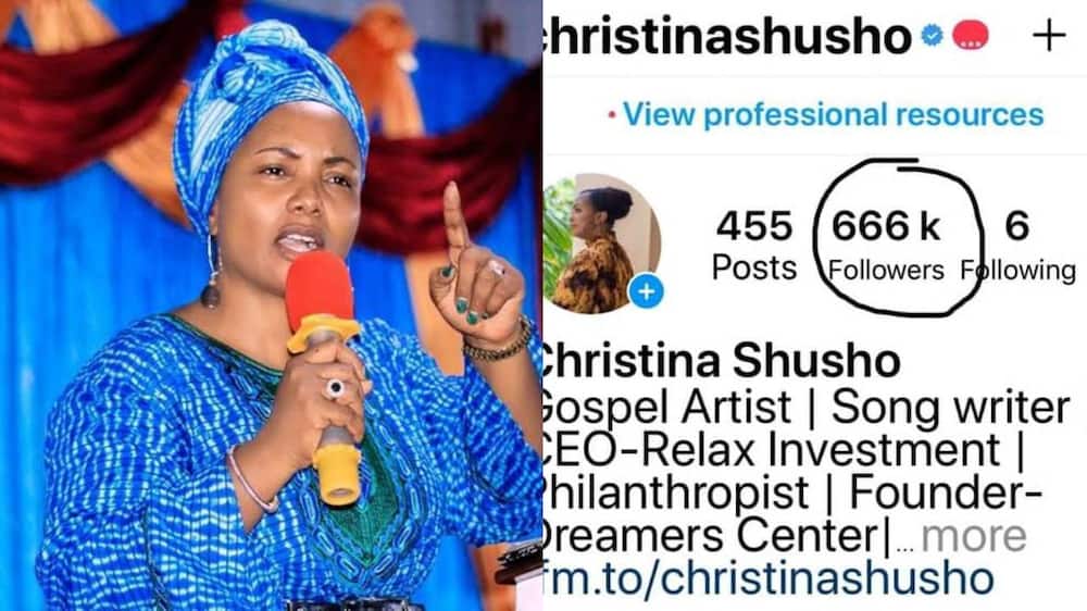 Christina Shusho petrified after her Instagram followers hit the infamous 666 mark: "Si namba nzuri jamani"