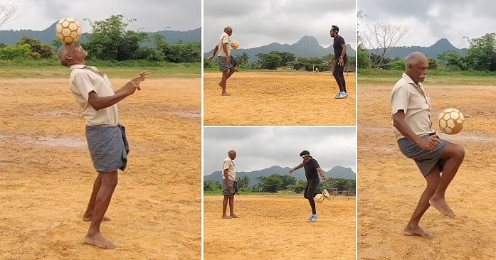 ‘La edad es solo un número’: el abuelo deja boquiabiertos a los fanáticos cuando mostró grandes habilidades futbolísticas