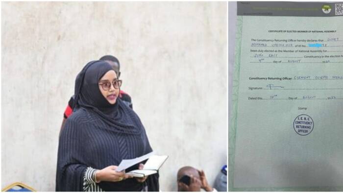 Junet Mohamed Sends Beautiful Wife to Collect His Certificate After Election Victory: "Mweshimiwa Is Grateful"