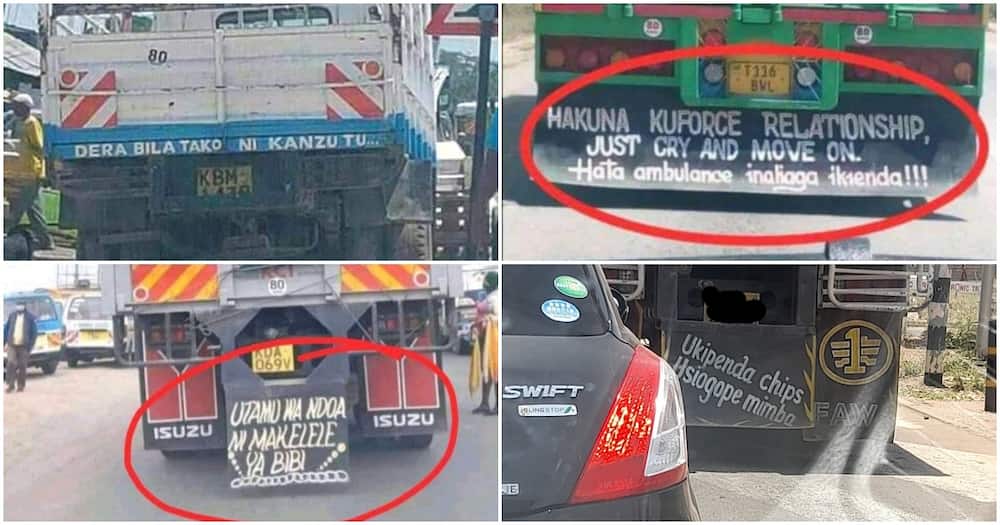 Matanga ni Yetu: Hilarious Phrases Spotted on Kenyan Lorries, Buses on Roads Matanga ni Yetu: Hilarious Phrases Spotted on Kenyan Lorries, Buses on Roads