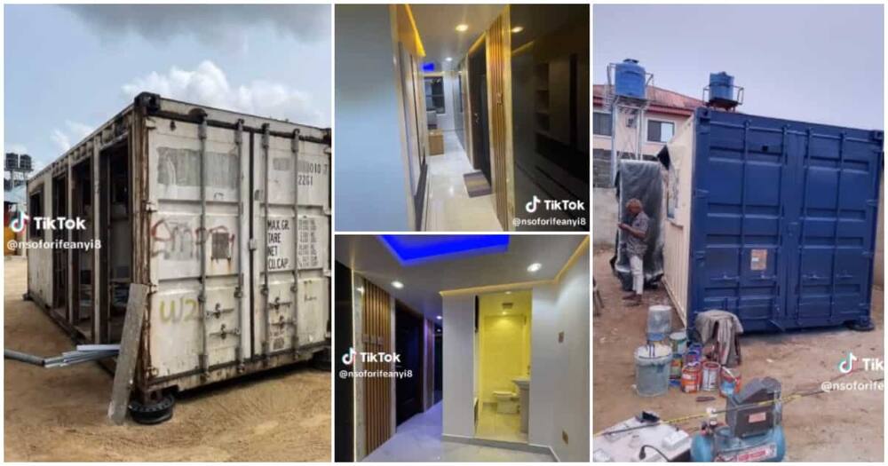 A Nigerian man identified as Nsofor Ifeanyi built a container house.