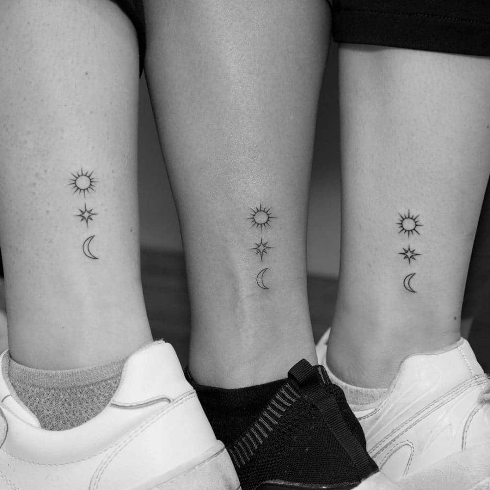 matching sun and moon tattoos