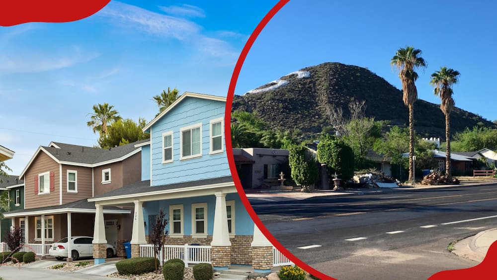 A collage of Encanto neighbourhood in Phoenix and Sunnyslope neighbourhood in Phoenix