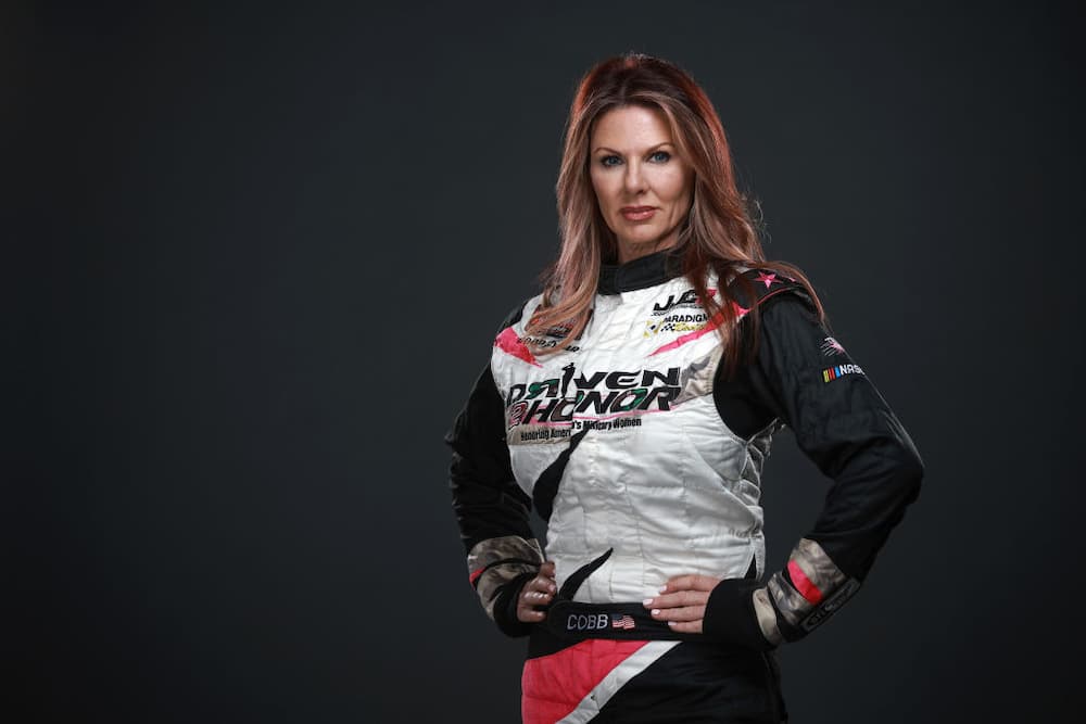 Jennifer Jo Cobb poses for a photo during the 2024 NASCAR Production Days