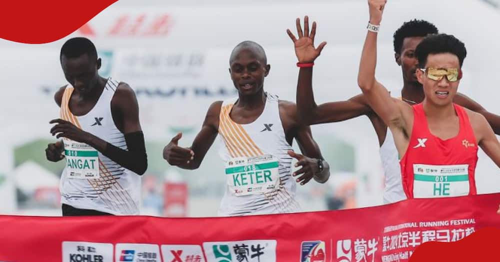 Kenyan marathoners deliberately allow Chinese runner win.