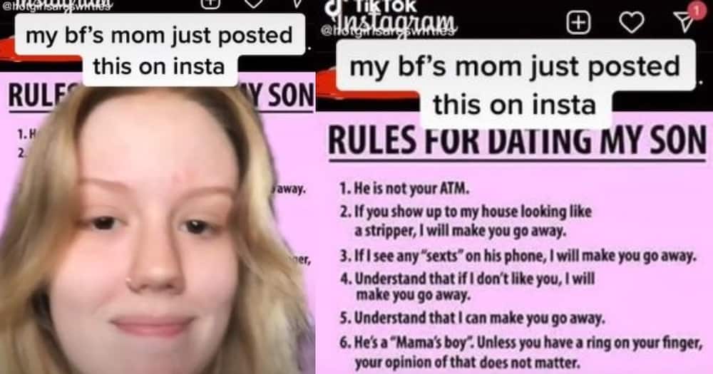 Lady surprised after learning boyfriend's mum set rules for all his lovers: "He's not your ATM"