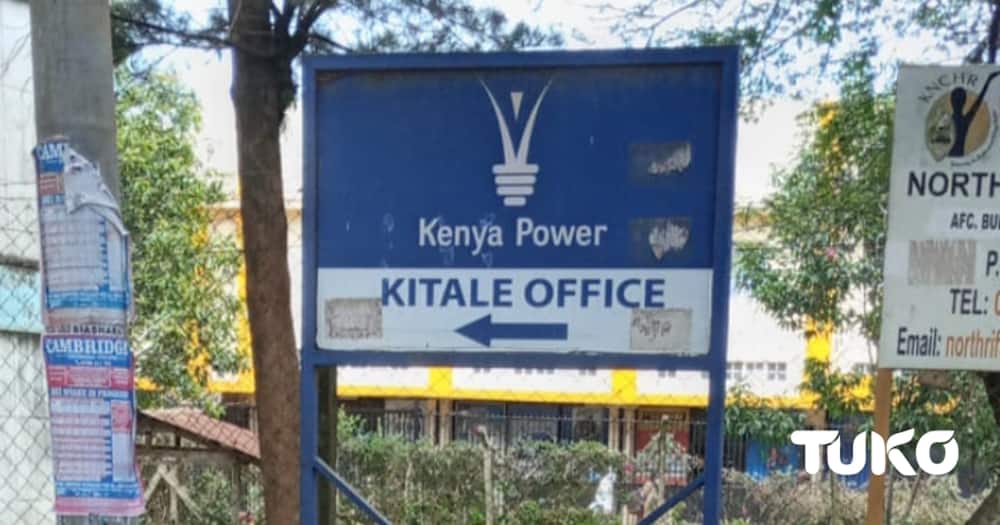 A sign post of Kitale KPLC. Davis Bwayo TUKO correspondent.