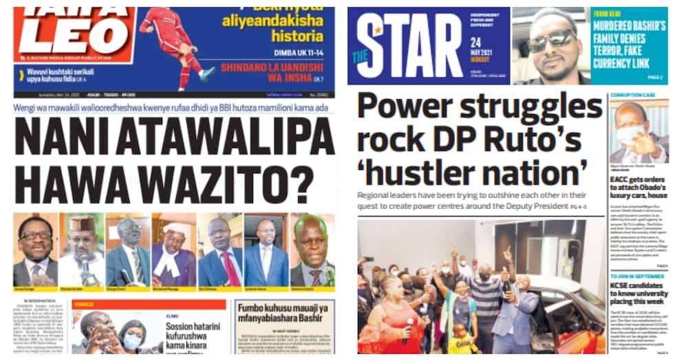 Newspapers Review for May 24: Who Will Pay The BBI Appeal Lawyers?