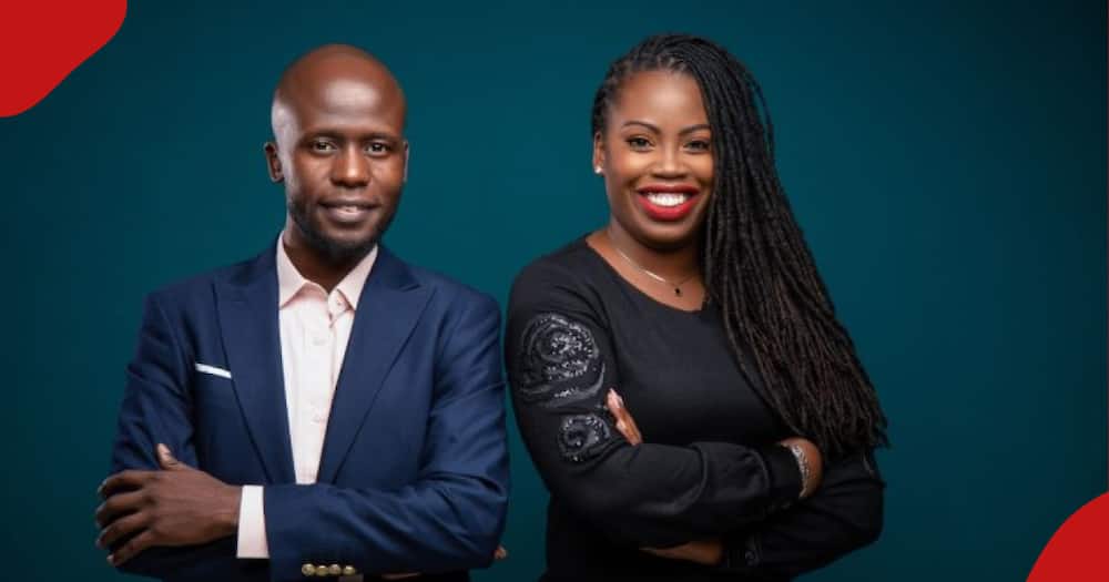 TUKO Managing Editor Jacob Otieno and Managing Director Julia Majale