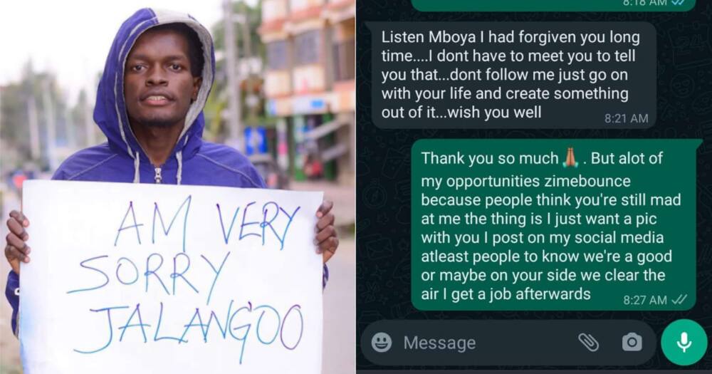 Jalang'o gave Mboya KSh 18,000 as a grant to help him financially.