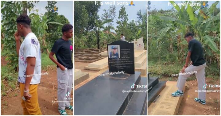 Zari Hassan Comforts Sons as They Visit Dad Ivan Semwanga's Grave 5 ...