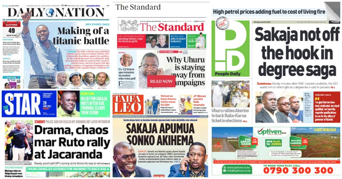 Kenyan Newspapers Review For June 20: Uhuru Kenyatta Takes Break From ...