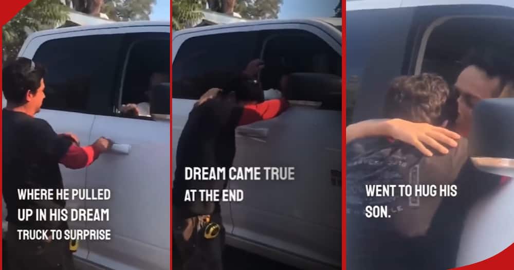 Father in tears as son surprises him with dream car.