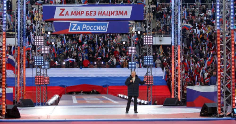 Vladimir Putin during the celebrates to mark the eight anniversary of the annexation of Crimea.