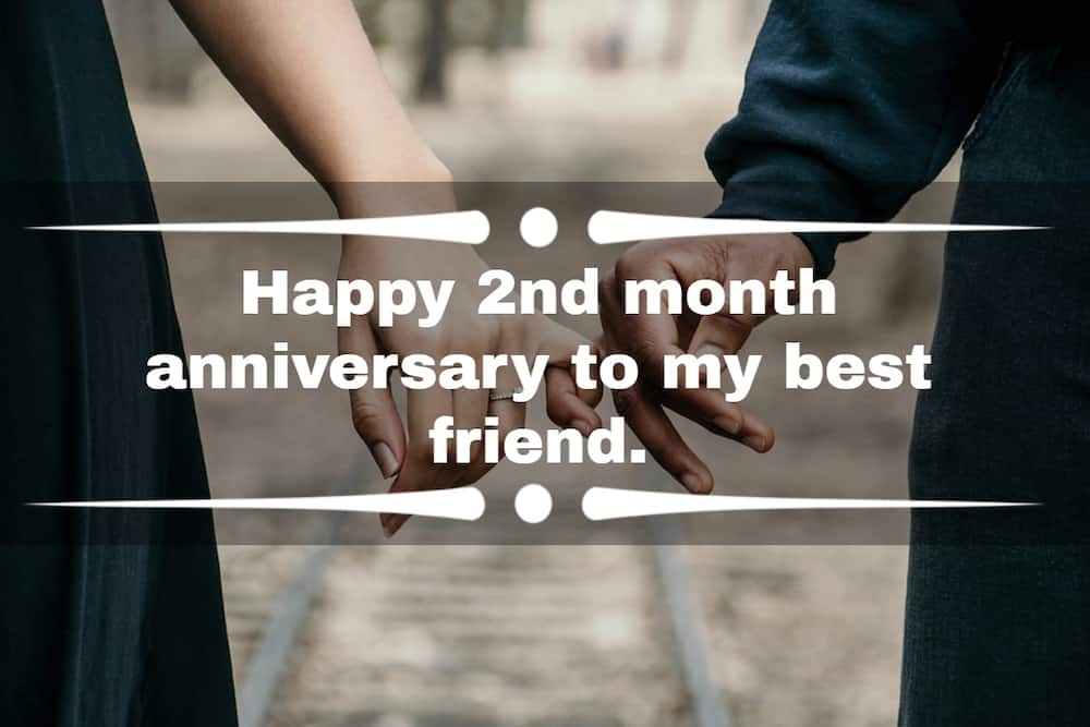 Happy 2nd-month anniversary messages and quotes for couples 