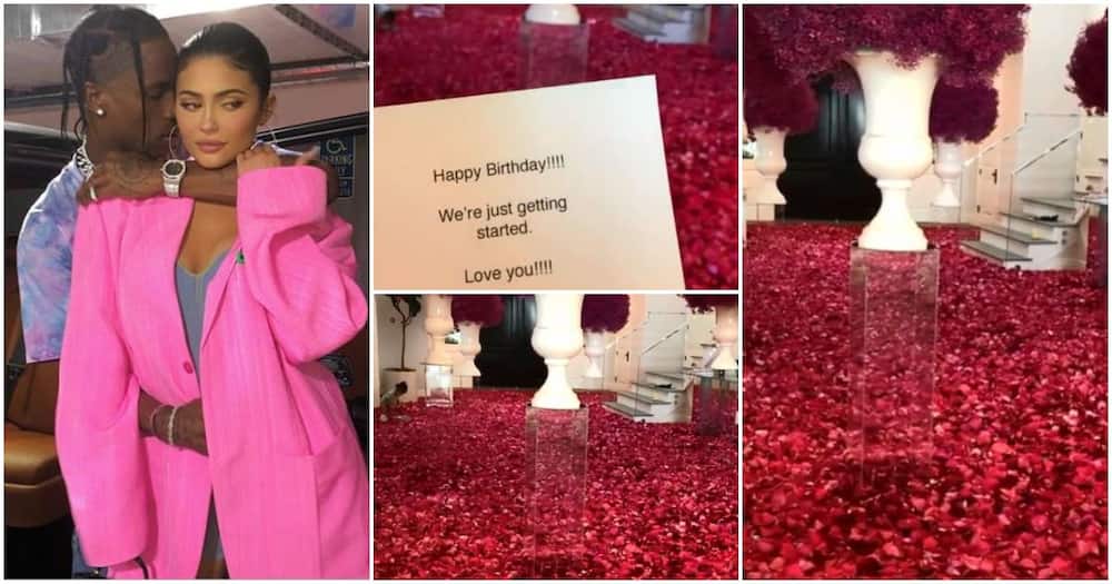 Kylie Jenner: Travis Scott fills up girlfriend's house with roses for pre-birthday surprise