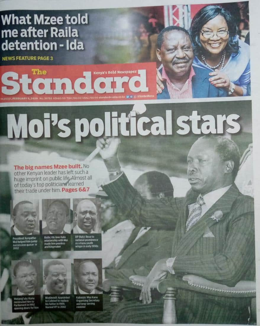 Kenyan newspapers review for February 6: William Ruto was blocked from viewing Daniel Moi's body in the morgue