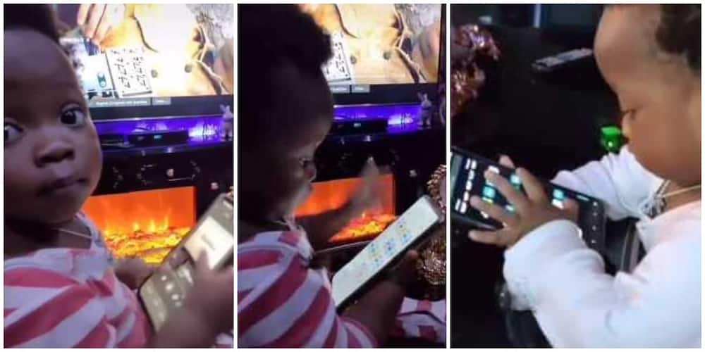 Little girl picks phone, searches and plays Wizkid's song Essence by herself in surprising video, many react