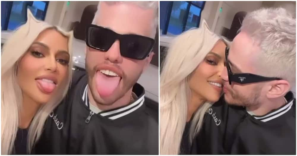 Kim Kardashian, Lover Pete Davidson Show PDA While Out in Matching Outfit, Blonde Dyed Hair