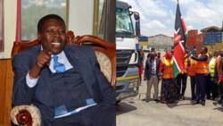 Devolution CS Wamalwa angers Kenyans for celebrating arrival of 30k bags of rice from China