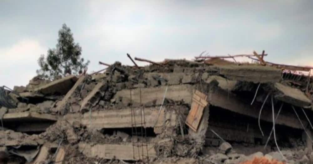 The collapsed Gachie building. Photo: Road Alerts.