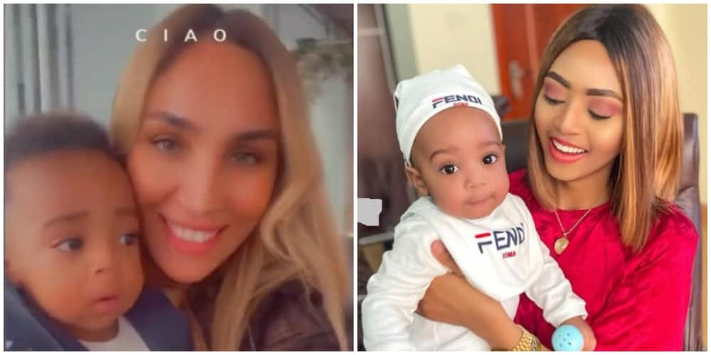 Sister wives: Laila Nwoko spend time with co-wife Regina Daniel's son baby Munir